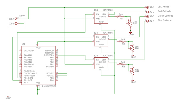 MCU providing PWM signals to the LED drivers MCU providing PWM signals (click to enlarge)
